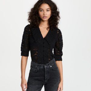 BB Dakota by Steve Madden Black Anytime Any Lace Top Size Medium NWT